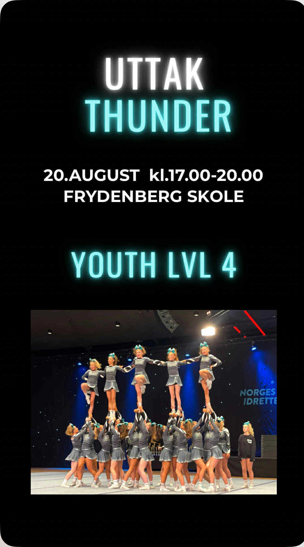 Uttaksskjemaer for Thunder, Steel, Gold og senior 